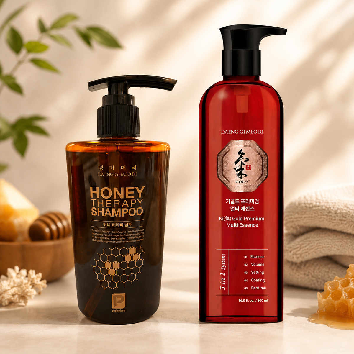 Сет за заглаждане на хвърчащата коса Doori Honey § Ki Gold Premium