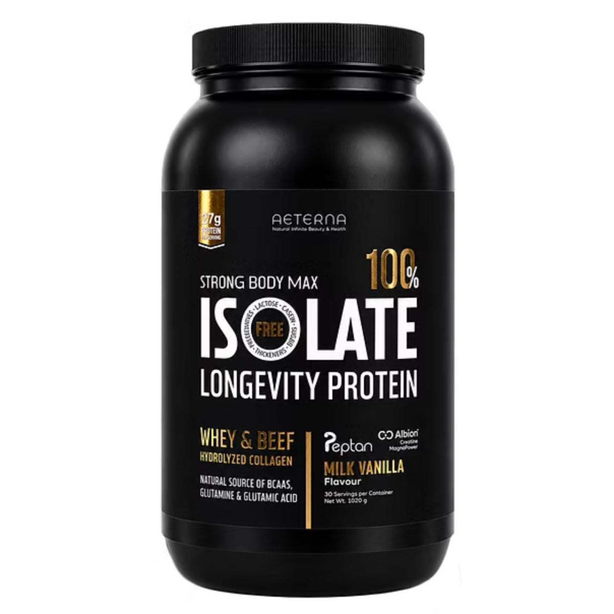 Протеин Mлечна ванилия WHEY ISOLATE LONGEVITY PROTEIN MILK VANILLA AETERNA