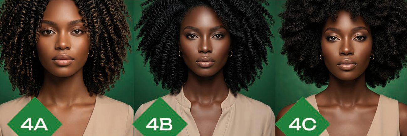 Афро-къдрици — типове 4A, 4B, 4C
